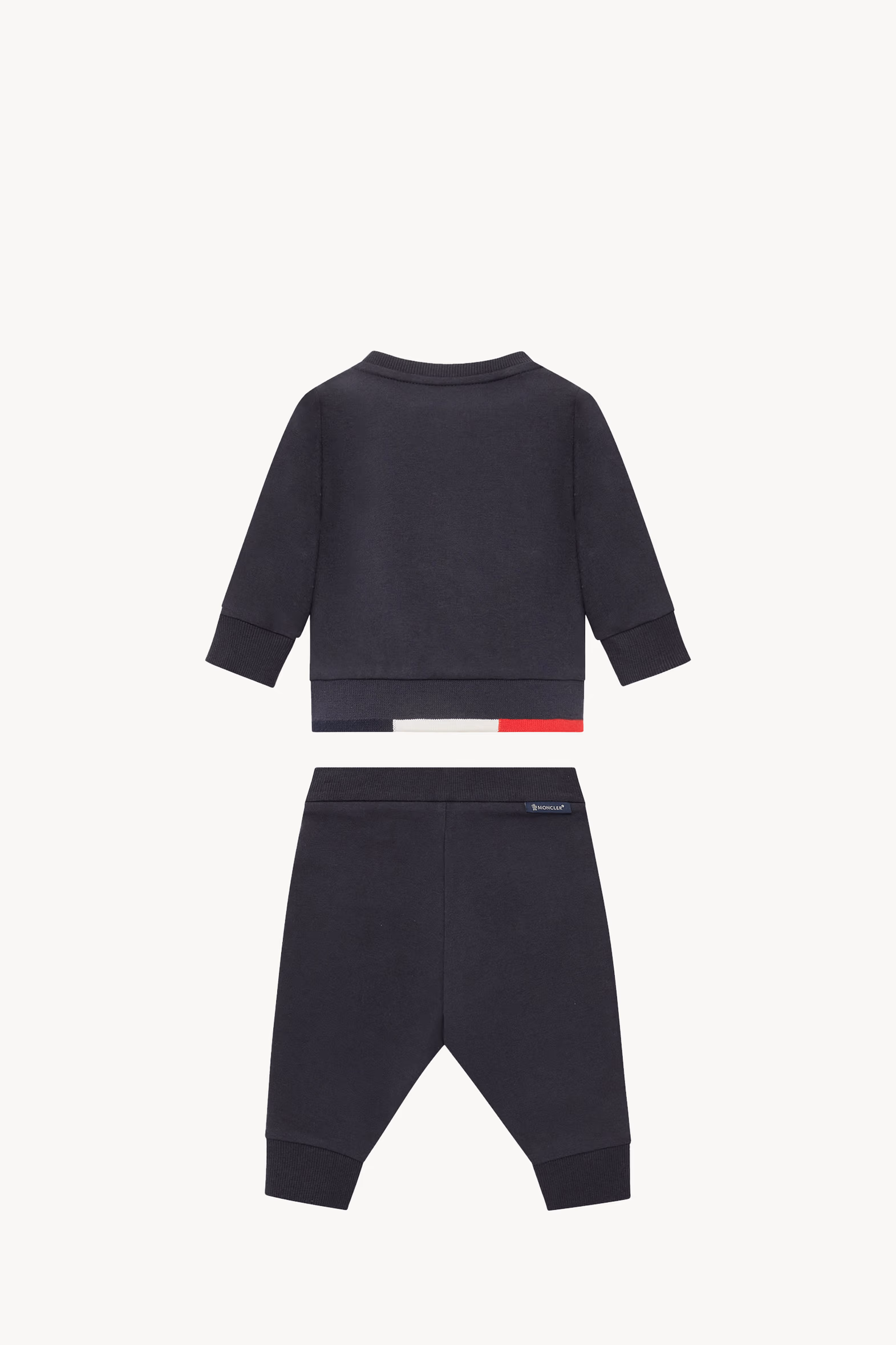 Tricolor-Trimmed Cotton Sweatsuit Set Boy Navy Blue Moncler 2